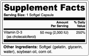Vitamin D3 2,000 IU 6